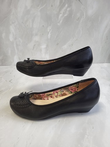 Hotter black leather low - black,